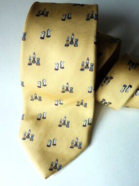 Paul Stuart Chess Figures silk tie